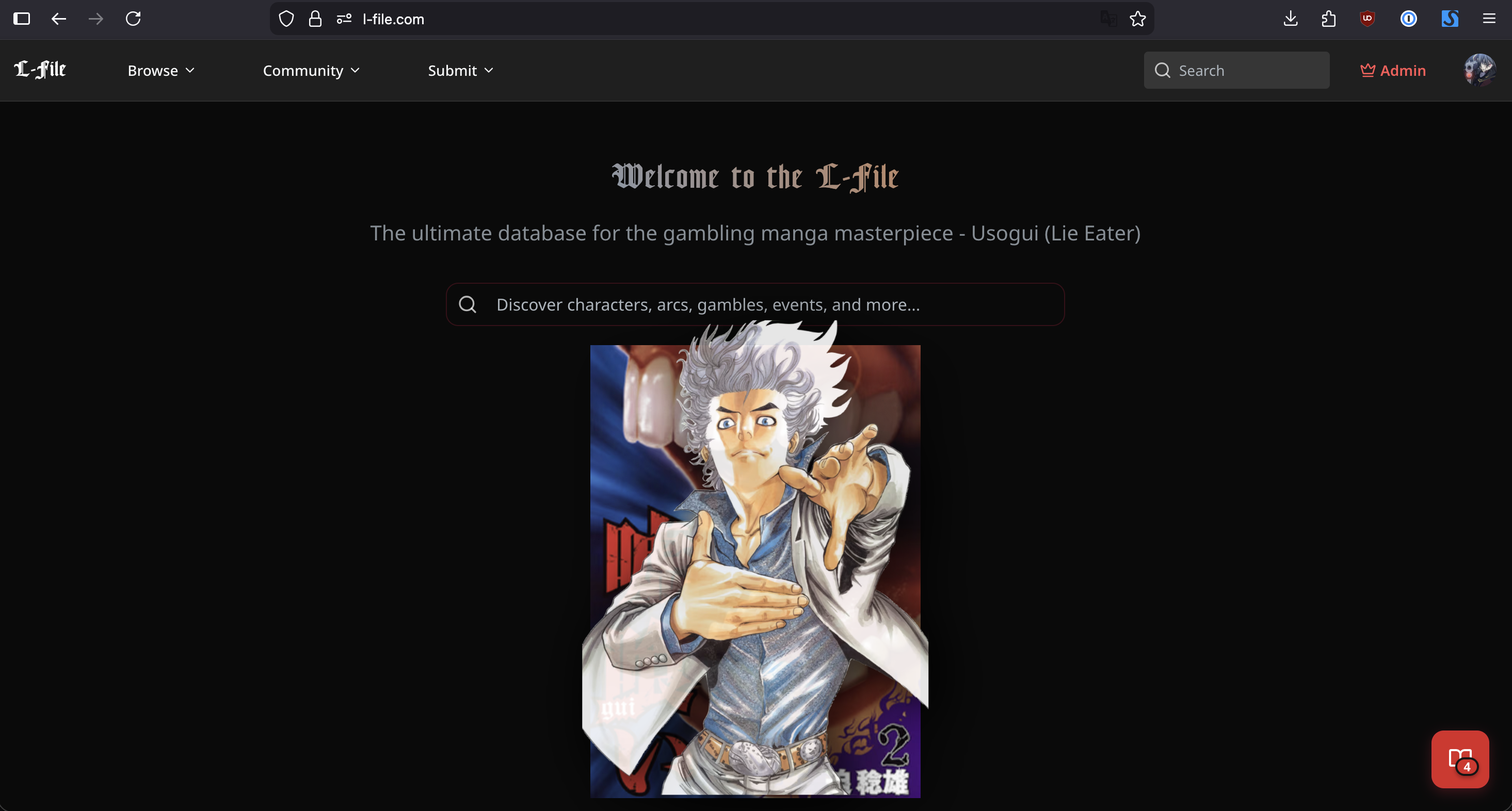 Landing page for L-file.com