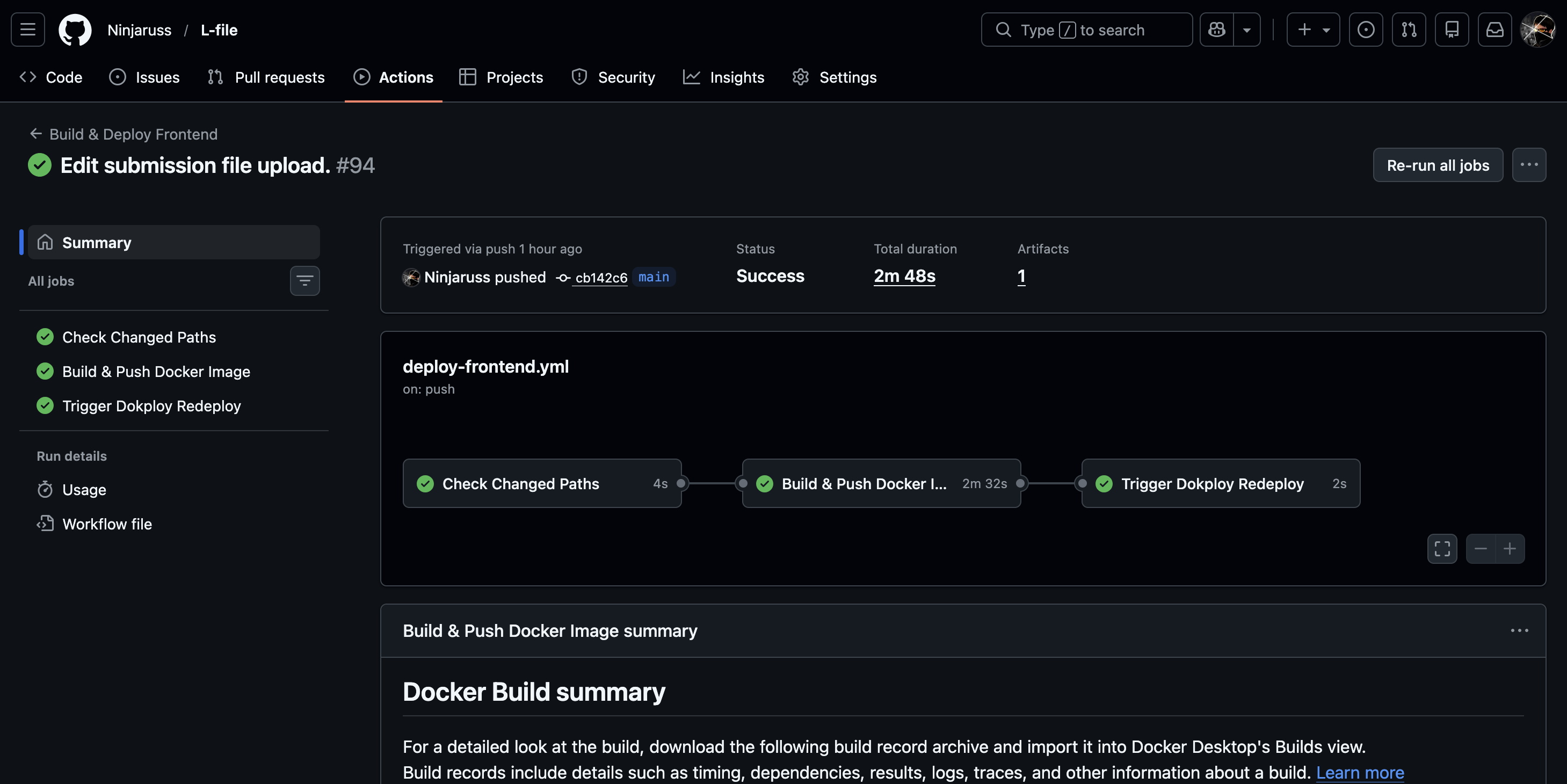 Overview of Github action workflow